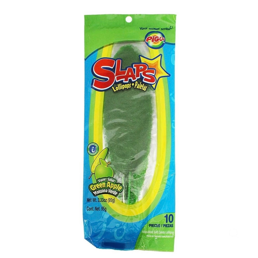 Slaps Lollipops Green Apple - (Sachet de 10)(DDM dépassée)