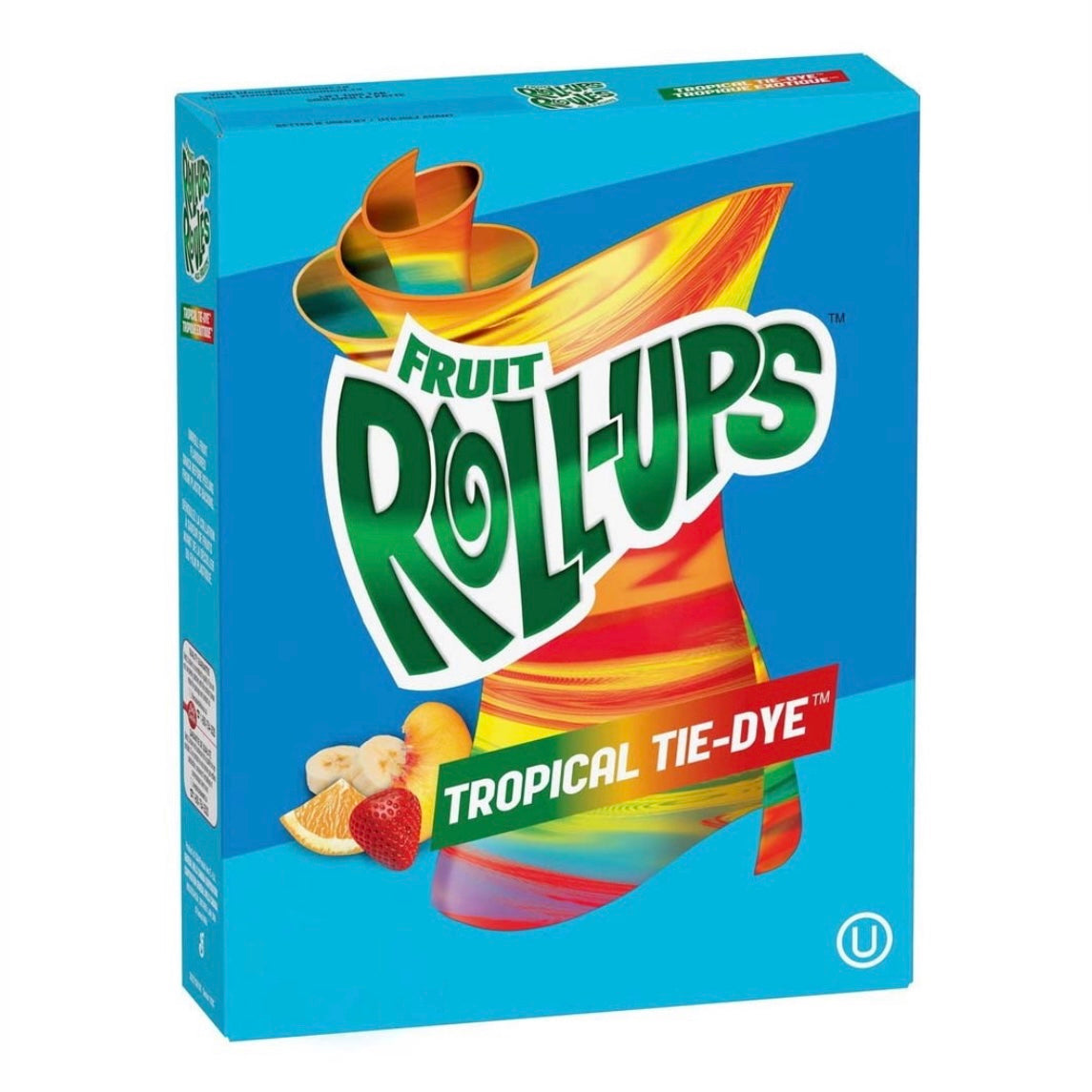 Fruit Roll-Ups Tropical Tie-Dye Boîte de 8 rolls (DDM dépassée)